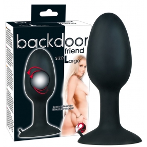 Backdoor Friend Large — полая анальная пробка с шариком, ⌀4.2 см