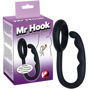 Эрекционное кольцо с анальным стимулятором Mr. Hook