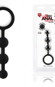 All About Anal 3 Beads, черные — анальные бусы из ультрабархатистого силикона, 3 шарика