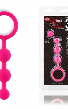 All About Anal 3 Beads, розовые — анальные бусы из ультрабархатистого силикона, 3 шарика