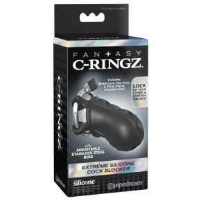 Мужская клетка верности Pipedream Fantasy C-Ringz Extreme Silicone Cock Blocker