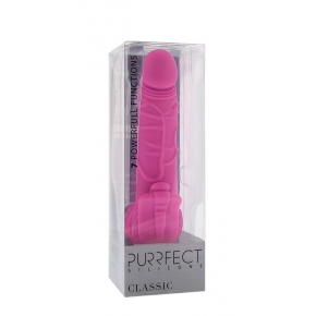 Вибратор с лепестками в основании Purrfect Silicone Classic 7 inch, розовый