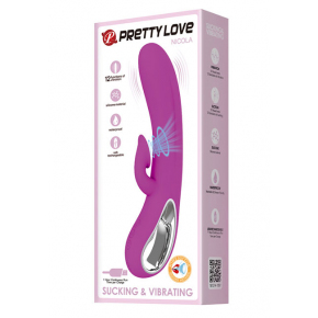 Вибратор с всасывающим клиторальным стимулятором Baile Pretty Love Nicola