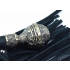 Чёрная многохвостая плеть с кованой рукоятью, 40 см