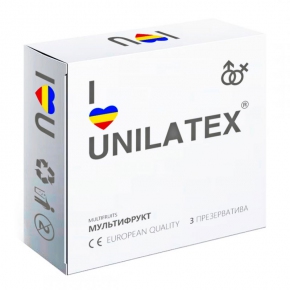Ароматизированные презервативы Unilatex Multifruits, 3 шт.