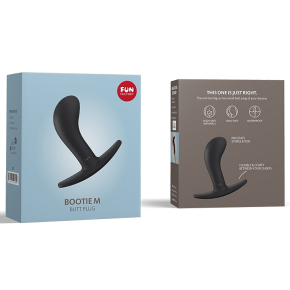 Fun Factory Bootie M, черная — силиконовая анальная пробка, 9.3×3.5 см