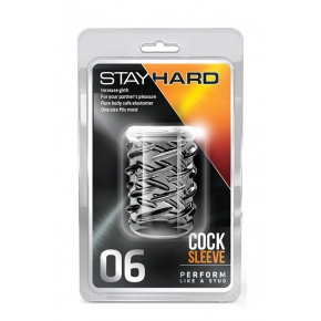 Насадка с объёмными чёрточками Stay Hard Cock Sleeve 06 Clear