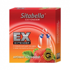 Стимулирующая насадка с усиками Sitabella condoms Клубника