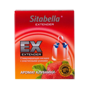 Стимулирующая насадка с усиками Sitabella condoms Клубника