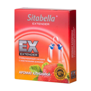 Стимулирующая насадка с усиками Sitabella condoms Клубника