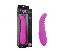 Finger Silicone G-Spot Vibrator — фиолетовый вибратор с загнутой головкой,  20×4.5 см