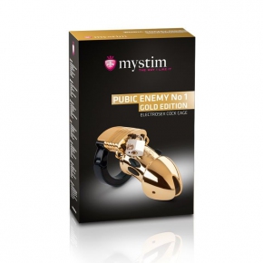 Mystim Pubic Enemy No 1 Gold Edition — пояс верности с электростимуляцией (аксессуар Mystim)