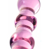 Розовый фаллоимитатор-ёлочка из прозрачного стекла, 18×3.5 см