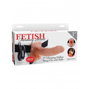 Фаллоимитатор с креплением Fetish Fantasy Series Vibrating Hollow Strap-On with Balls