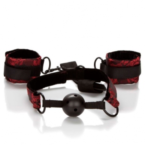 Кляп с наручниками Scandal Breathable Ball Gag With Cuffs