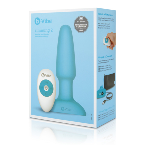 Вибровтулка с имитацией римминга b-Vibe Rimming Plug, голубая