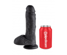 Фаллоимитатор с мошонкой Pipedream 8" Cock with Balls, чёрный