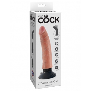 Вибратор со съемной присоской Pipedream 7" Vibrating Cock, телесный