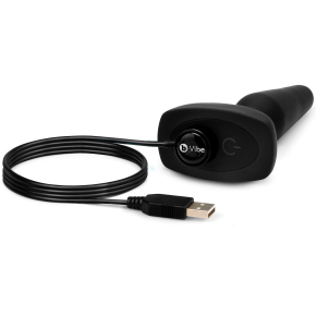 Анальная вибропробка с 3 моторамина пульте ДУ b-Vibe Trio Plug, черная