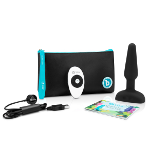 Анальная вибропробка с 3 моторамина пульте ДУ b-Vibe Trio Plug, черная