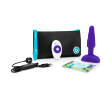 Анальная вибропробка с 3 моторамина пульте ДУ b-Vibe Trio Plug, фиолетовая