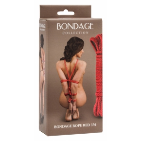 Bondage Collection, красная — веревка для связывания, 3 м