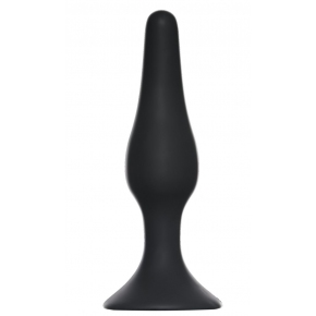 Slim Anal Plug Small, черная — малая анальная пробка из силикона, 10.5×2.5 см