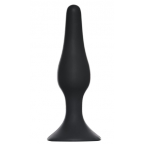 Slim Anal Plug XL, черная — анальная пробка из силикона, 15.5×3.6 см