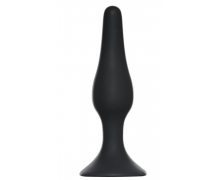 Slim Anal Plug Large, черная — анальная пробка из силикона, 12.5×3.1 см