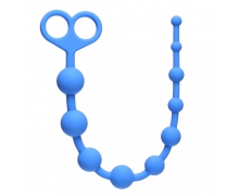 Orgasm Beads, голубая &mdash; анальная цепочка из силикона, 33.5 см