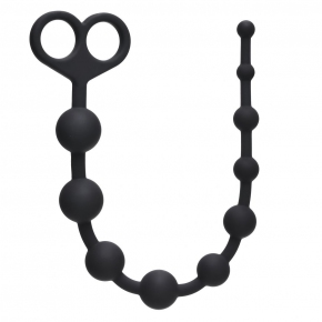 Orgasm Beads, черная — анальная цепочка из силикона, 33.5 см