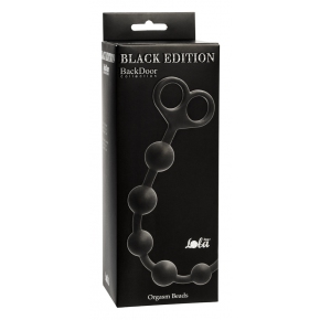 Orgasm Beads, черная — анальная цепочка из силикона, 33.5 см