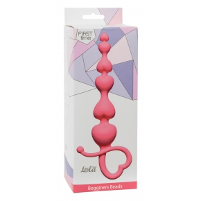 Begginers Beads, розовая — анальная цепочка из силикона, 18×3 см