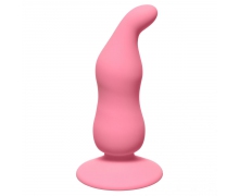 Waved Anal Plug, розовая — анальная пробка из силикона, 11×3.1 см