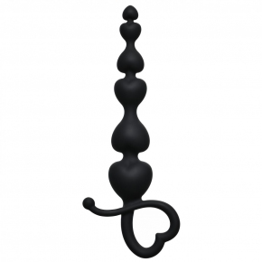 Begginers Beads, черная — анальная цепочка из силикона, 18×3 см