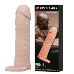 Удлиняющая насадка с подхватом мошонки Pretty Love Penis Sleeve Medium