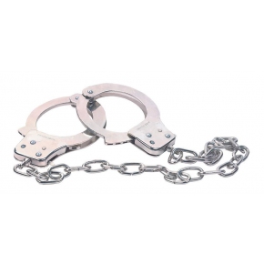 Наручники из металла с длинной цепочкой Chrome Handcuffs Metal