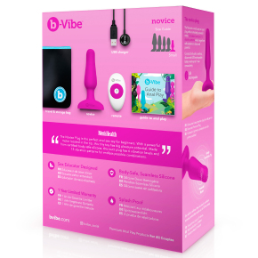 Анальная вибропробка b-Vibe Novice Plug, фуксия