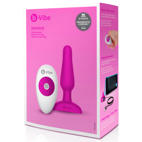 Анальная вибропробка b-Vibe Novice Plug, фуксия