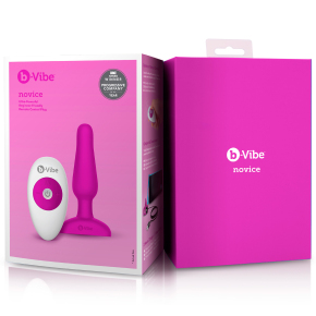 Анальная вибропробка b-Vibe Novice Plug, фуксия