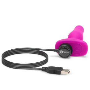 Анальная вибропробка b-Vibe Novice Plug, фуксия