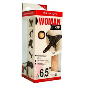 Woman Strap 6.5" — женский страпон с вагинальной пробкой, 17.5×3.5 см