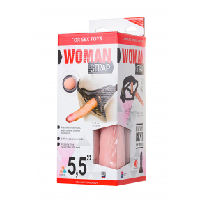 Woman Strap 5.5" — женский страпон с вагинальной пробкой, 18×3.5 см
