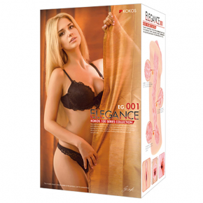 Реалистичный мастурбатор-вагина телесного цвета Kokos Elegance 001D с двойным слоем материала