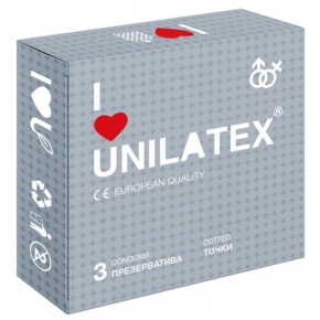 Презервативы с точками Unilatex Dotted, 3 шт.