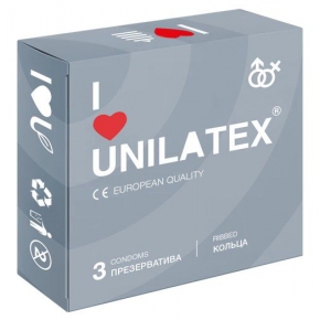 Презервативы с ребрышками Unilatex Ribbed, 3 шт.