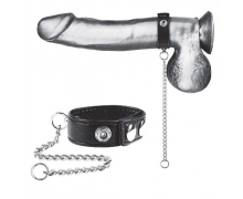 Утяжка на пенис с поводком Snap Cock Ring With 12" Leash