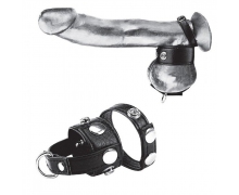 Утяжка для мошонки и пениса Cock Ring With 1" Ball Stretcher And Optional Weight Ring