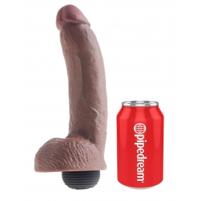 Фаллоимитатор с эффектом семяизвержения Pipedream 9" Squirting Cock with Balls, коричневый