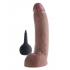 Фаллоимитатор с эффектом семяизвержения Pipedream 9" Squirting Cock with Balls, коричневый